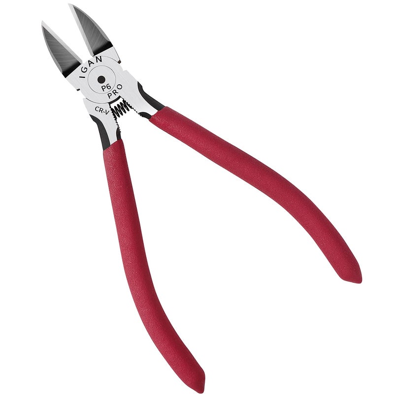 IGAN-P6 6-inch Ultra Sharp & Powerful Side Cutter Clippers with Longer Flush Cutting Edge, Ideal Wire Snips for Crafting, Floral, Electrical & Any Clean Cut Needs - Image 1
